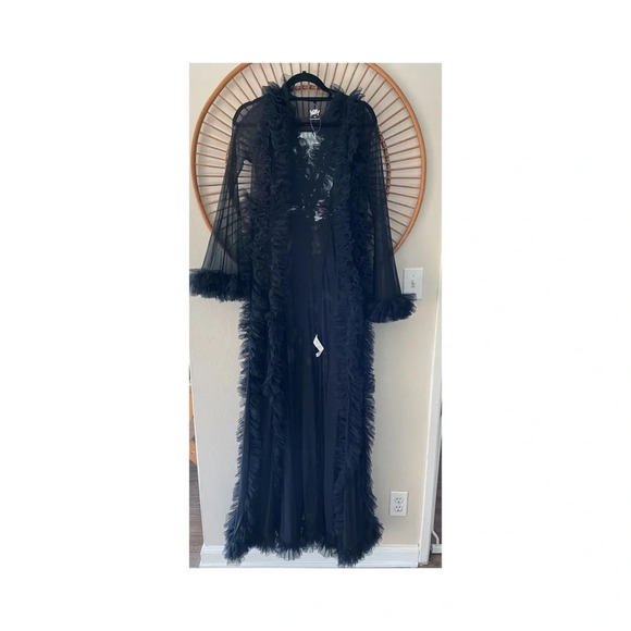 YITTY Other - Yitty Fabletics Sheer Ruffle Dressing Gown/ Robe Sz XS